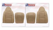 2001 Ford F250 Lariat Front Bottoms & Tops Leather Seat Covers Parchment TAN 4H picture