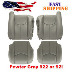 For 2003 2004 2005 2006 Chevy Silverado GMC Sierra Front Leather Seat Cover Gray picture