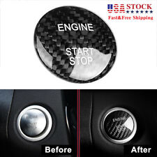 Black Carbon Fiber Engine Start Stop Button Cover For Mercedes A B E GLE GLC CLA picture