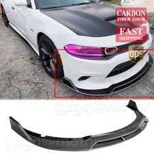 Carbon Fiber For Dodge Charger 15-21 SRT-Style Front Bumper Lip Splitter Spoiler picture