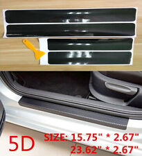 4Pcs Car Door Plate Sticker Carbon Fiber Sill Scuff Anti Scratch Decal Universal picture