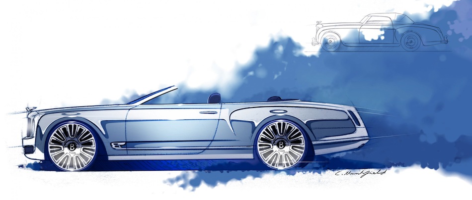 Bentley Mulsanne Convertible Concept Sketch Top Down