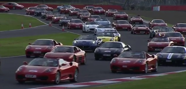 Largest parade of Ferrari cars