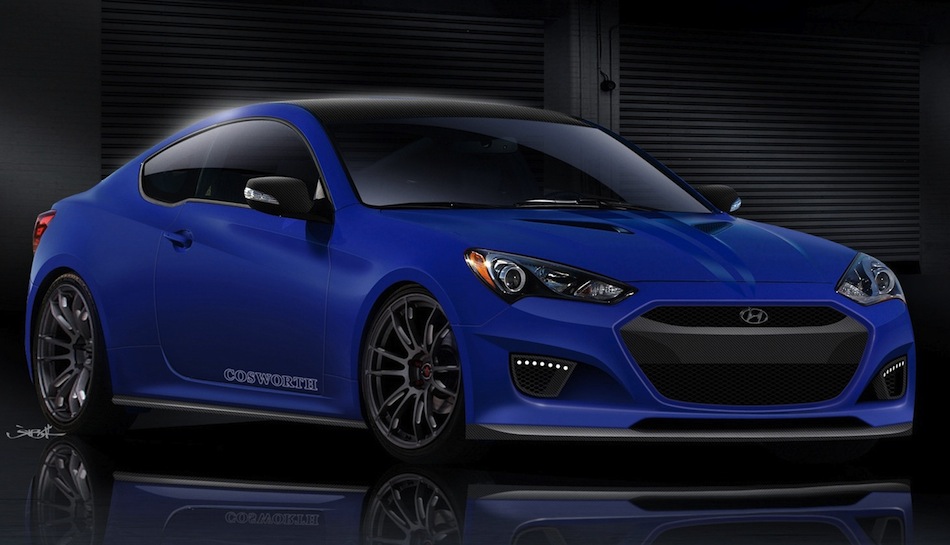 Cosworth Hyundai Genesis Coupe Front Sketch