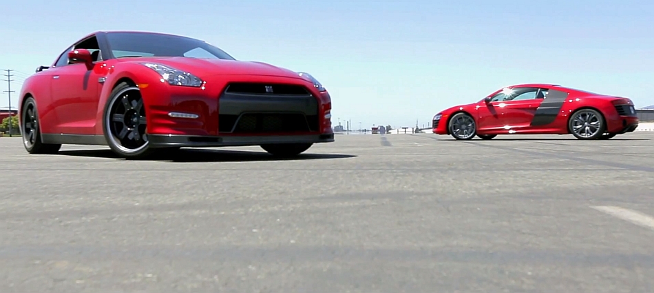 2014 Nissan GT-R Track Pack v 2014 Audi R8 V10 Plus MotorTrend Video