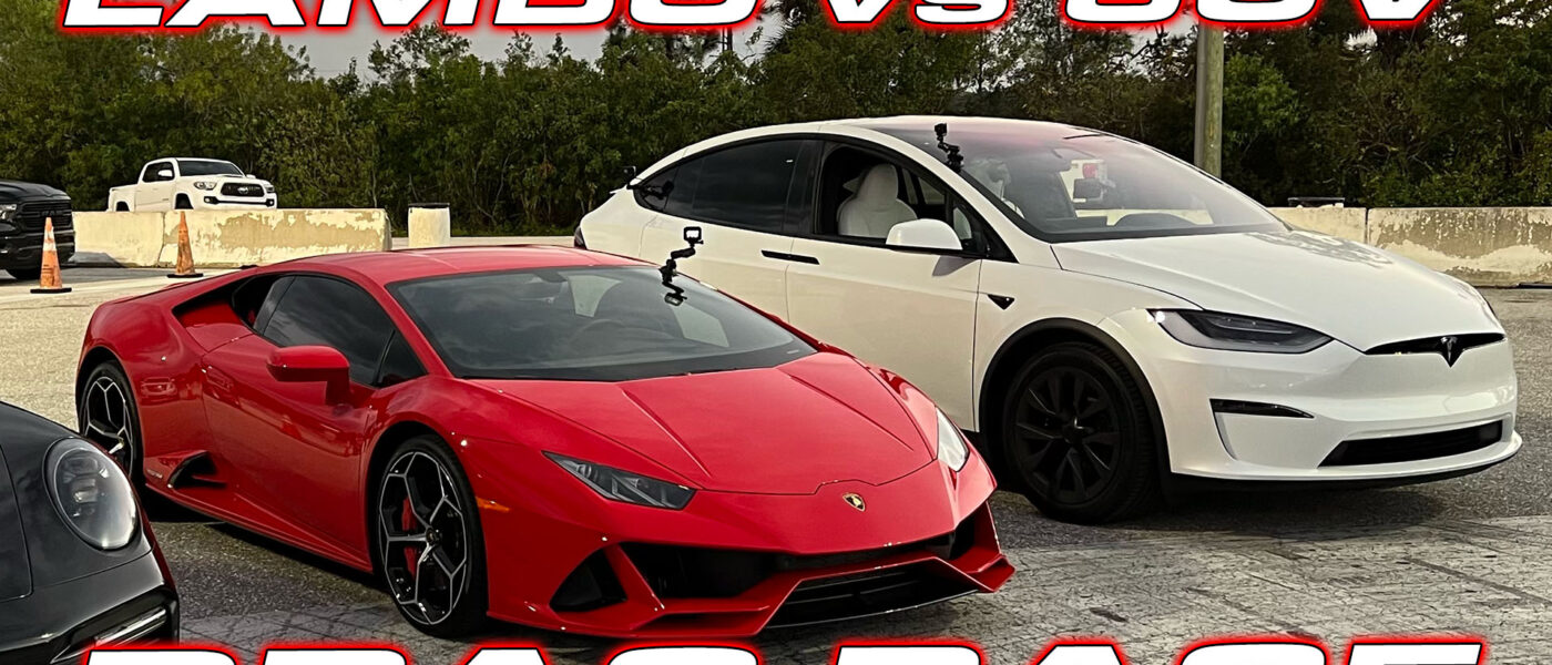 Tesla Model X SUV destroys Lamborghini Huracan in a Drag Race